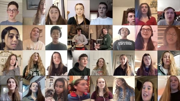 Poster A virtual high school choir sings on YouTube
