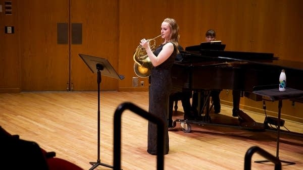 Emily performing her senior horn recital at the U of MN